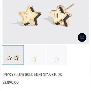 ❌ SOLD ❌Boochier 18K gold, Onyx, Diamond Star⭐️ Earrings